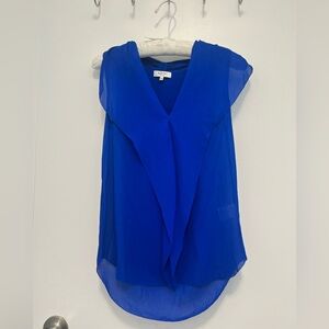 Aritzia Babaton Royal Blue V-Neck Flowy Tank Top